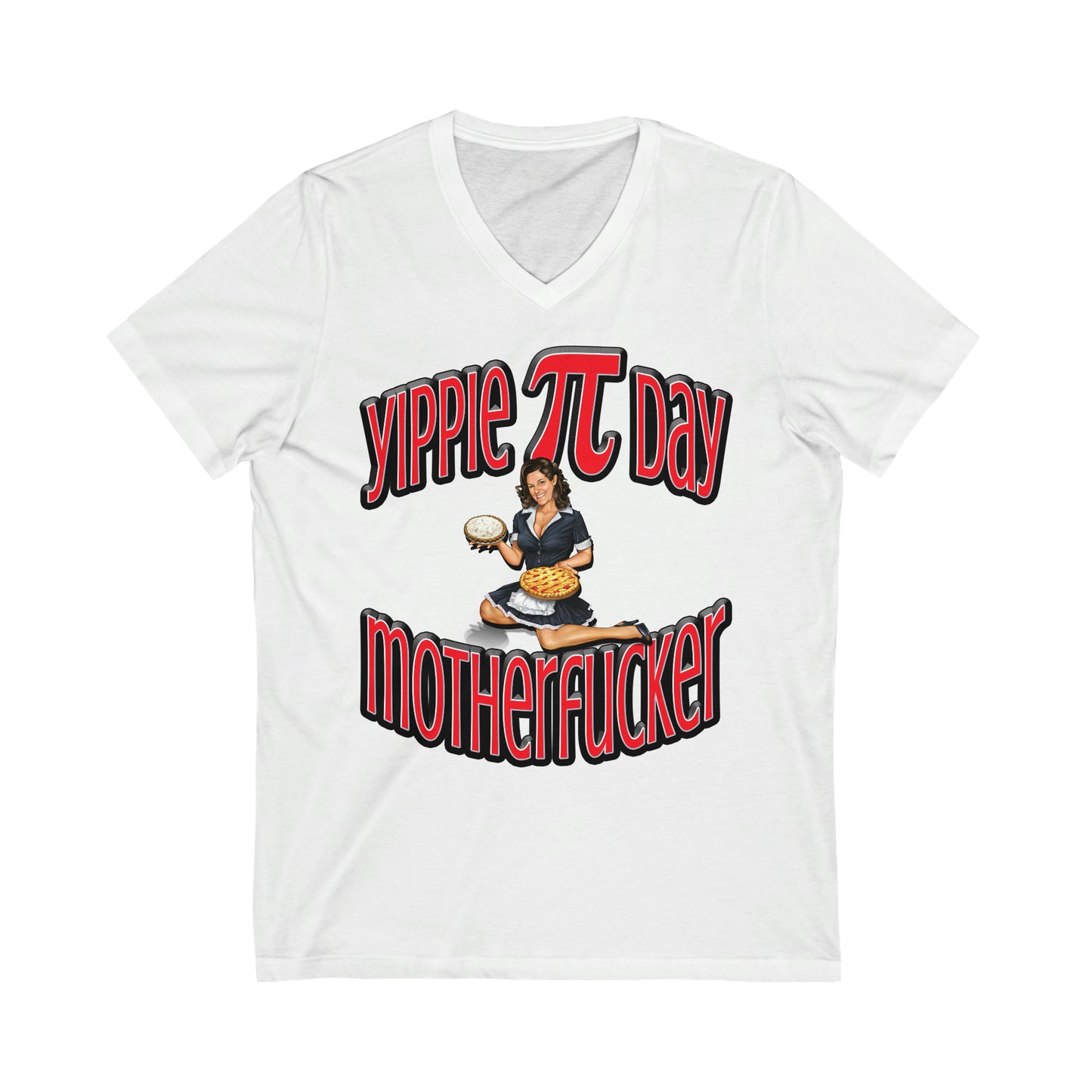'Yippee Pi Day Mother Fucker" (Explicit) Short Sleeve V-Neck Tee