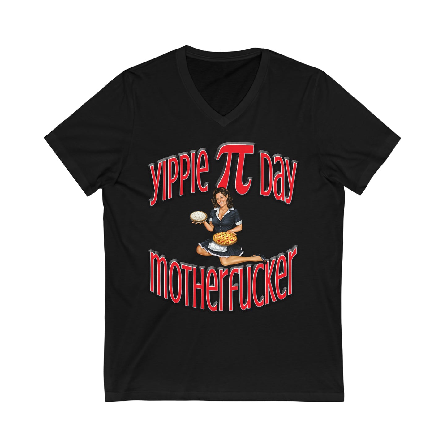 'Yippee Pi Day Mother Fucker" (Explicit) Short Sleeve V-Neck Tee