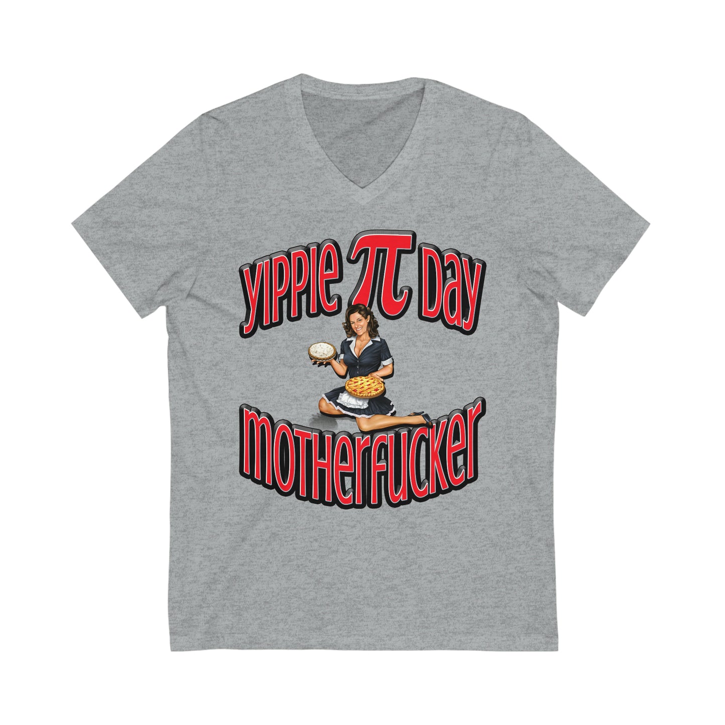 'Yippee Pi Day Mother Fucker" (Explicit) Short Sleeve V-Neck Tee